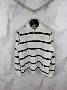 Camisa de rugby a rayas vintage Lacoste ropa deportiva francesa preppy talla 6 - Imagen 1 de 18