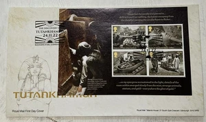 GB QEII 2022 Tutanchamun Prestige Pane RM FDC Discovery Kensington SHS - Bild 1 von 3