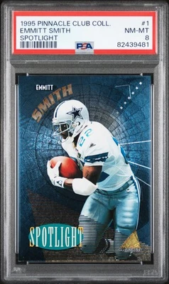 Emmitt Smith 1995 Pinnacle Club Collection Spotlight #1 PSA 8 - Cowboys - Image 1 of 3