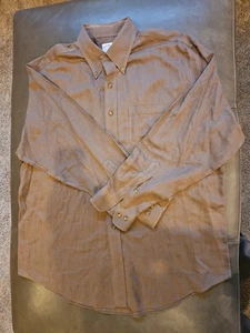 Vintage Brooks Brothers Cashmere Blend Shirt Mens XL Brown Chevron Soft - Picture 1 of 7