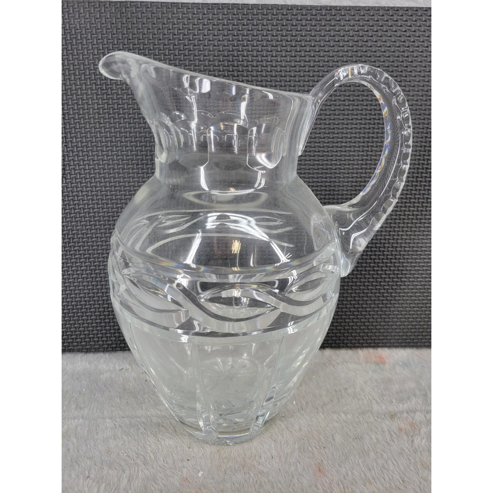 Jarra de cristal transparente corte jarra de jugo de agua mango caño para servir Foto 1 de 4