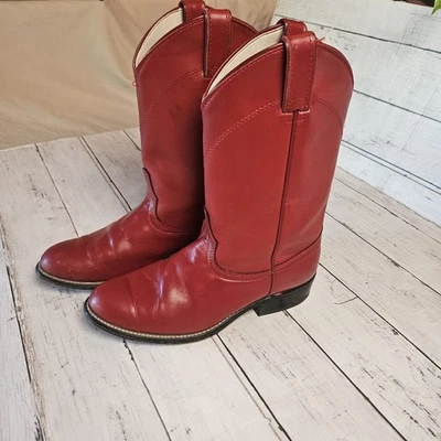 Botas de Vaquero de Colección Laredo de Cuero Rojo para Mujer 8M Hechas en EE. UU. Western Riding  Foto 1 de 4