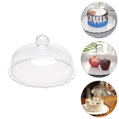 Cake Glass Cover Food Cover Cake Dessert Plate (White) Cake Container - Image 1 of 4