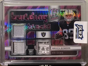 2024 Spectra Brock Bowers Building Blocks Pink /15 #BB-BBS Las Vegas Raiders - Picture 1 of 2