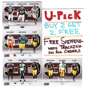 2021 Panini Score NFL 3D Defense Inserts Buy 2 Get 2 FREE, Ships FREE