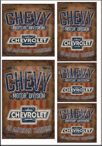 CHEVY GARAGE SIGN HO SCALE PEEL STICK BUILDING DIORAMA LAYOUT SIGNS HO110 - Picture 1 of 1