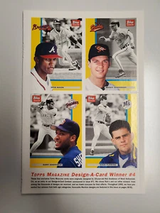Topps Magazine 1992 Design-A-Card Winner #4 MLB Sheet of 4 Player Cards - Picture 1 of 2