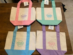 Trader Joe's Pastel Mini Canvas Tote Bags 2025 LIMITED EDITION NWT - LOT OF 4 💕 - Picture 1 of 1
