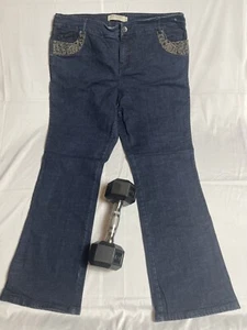 Pantalones de mezclilla ajustados para mujer Tribal elásticos lavados oscuros talla grande 16 I38 - Imagen 1 de 7