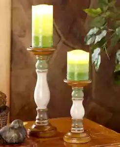 4 piezas. Candelabros y candelabros náuticos costeros verdes de playa LED - Imagen 1 de 1
