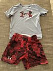 24 Mo Under Armour Toddler Boy's 2 Pc. Outfit Gently Used Great Cond. Gray/ Red