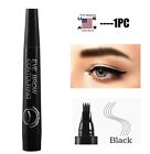 2× Fork 3D Eye Brow Pencil Waterproof Microblading Tattoo Eyebrow Ink Pen Makeup