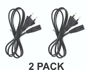 EU 2-Prong AC Power Adapter Cord Cable For Xbox ONE S Game Console Laptop 2 PK - Picture 1 of 2