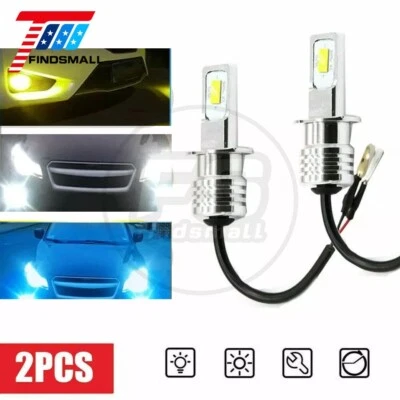 Super Bright H3 CSP LED Fog Light Bulbs Conversion Kit 55W 3000K 6000K 8000K - Image 1 of 4