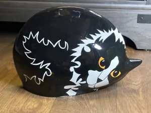 Cats By Nina Lyman Vintage 2001 Ceramic Tuxedo Cat Planter Vase Black & White - Picture 1 of 12