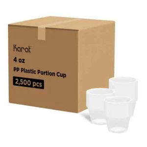 Karat 4oz PP Plastic Portion Cups - Clear - 2,500 ct, FP-P400-PP - Picture 1 of 6