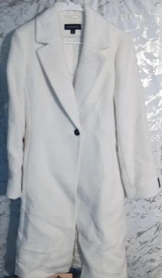 Katherine Kelly Coat 8 Alpaca Wool Blend white Quiet Luxury Hidden Buttons $999 - Image 1 of 2