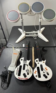 Nintendo Wii Rock Band Bundle, Drums, 2 Guitars, Microphone, Pedal - Picture 1 of 18