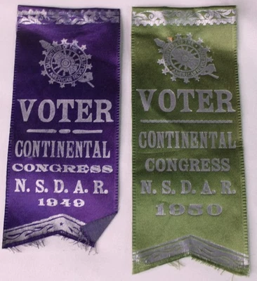 LOT 2 1949 1950 DAUGHTERS AMERICAN REVOLUTION DAR CONTINENTAL CONGRESS RIBBON - Image 1 of 2