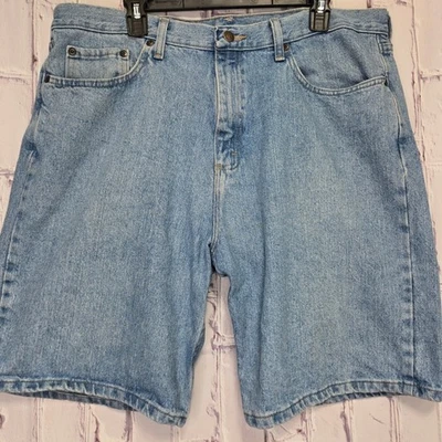 Pantalones Cortos de Denim Wrangler Calce Relajado Para Hombre Talla 38 Lavado Ligero Cómodos 606W3LT Foto 1 de 4