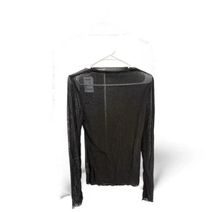 Free People Dance All Night transparentes Langarm-Top mit Kristallverzierung Größe S neu mit Etikett - Bild 1 von 9
