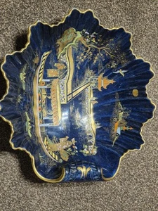 Blue Carltonware Mikado pattern scalloped shape bowl with blue back stamp 23cm - Picture 1 of 24