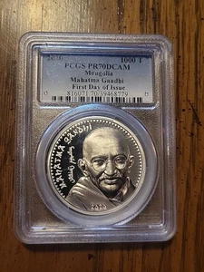 2020 Mahatma Gandhi - First Day of Issue PCGS PR 70 Mongolia - Picture 1 of 2