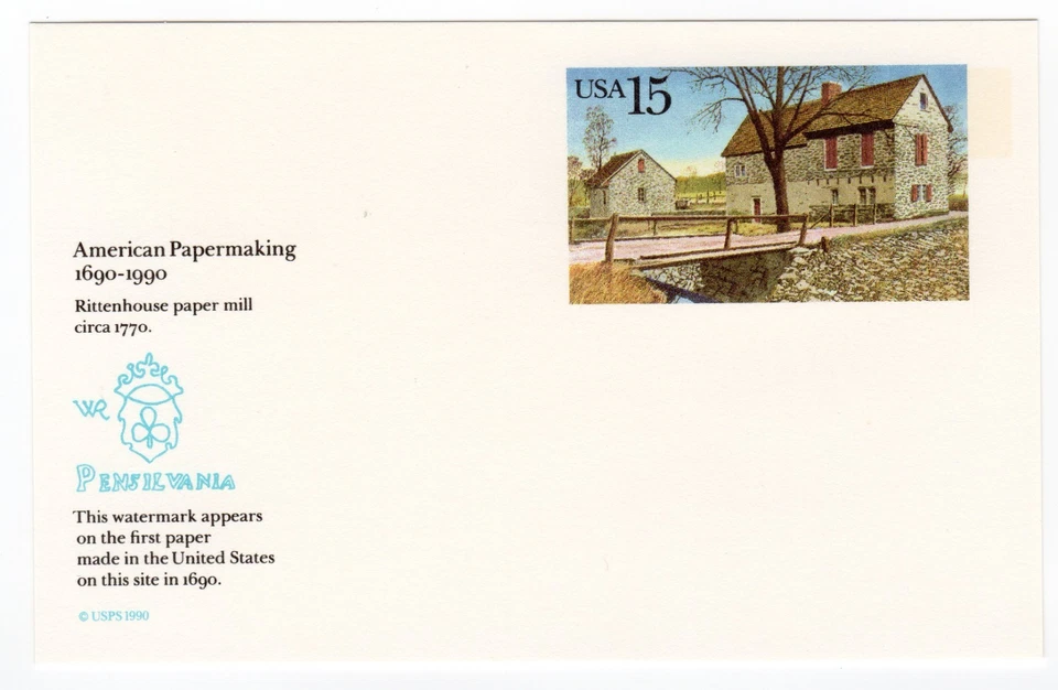 Scott #UX145 Rittenhouse Paper Mill Germantown PA Stamped Postal Card - Image 1 of 1