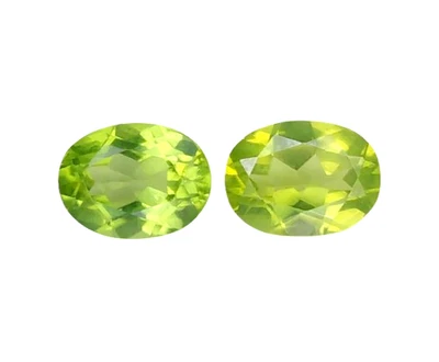 3.15ct Green natural peridot oval shape 2pcs loose gemstones see video - Image 1 of 2