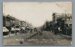 RPPC Main Street View OTTAWA KS Kansas Martin Echtfoto Postkarte - Bild 1 von 2
