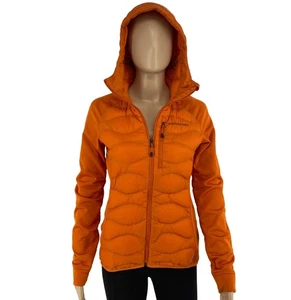 Peak Performance Damen Orange Helium Daunen Hybrid Jacke Mantel mit Kapuze Größe S - Bild 1 von 10