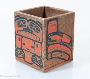 Beautiful Vintage Northwest Coast Totemic Cedar Box by Louis Larsen NWC - Picture 1 of 4