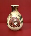 Vintage KNOBLER Stoneware Bud Vase 4” Japan Art Pottery Etched Pot Flowers EUC