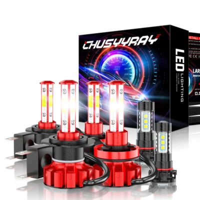 6PCS H7+H11+5202 High&Low&Fog LED Headlight Bulbs Kit For 2007-2012 GMC Acadia - Image 1 of 4