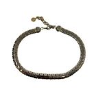 Vtg Givenchy Logo Chain Link Choker Necklace Gold Tone 15"