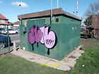 Photo 12x8 View of an electricity substation covered with graffiti in Pars c2021