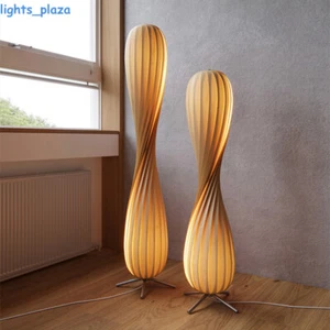Japanese style floor lamp handmade bamboo standing lamp wicker rattan floor lamp - Picture 1 of 11