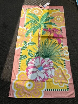 Toalla de playa de lujo Dohler Tropical Hacienda. Terciopelo. 36"x70" Hecho en BRASIL  Foto 1 de 4