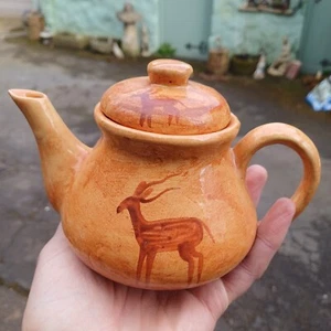 Vintage KAZURI KENYA Pottery Africa Tribal Teapot - Picture 1 of 9