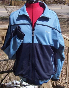 Champion ATHLETIC Lauf JACKE Reißverschluss vorne 2 Ton Blau Erwachsene L Large NEUWERTIG NEU - Bild 1 von 1