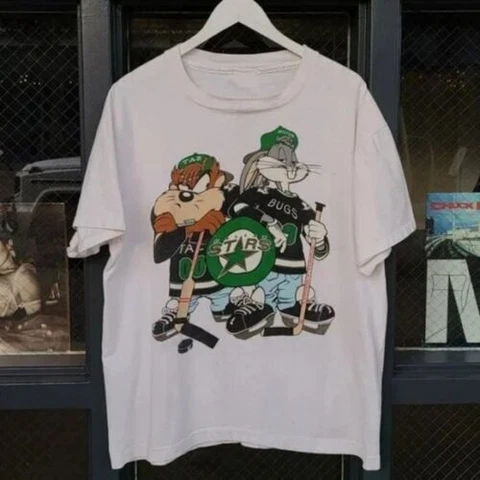Vintage Dallas Stars Funny Tunes T-Shirt, Dallas Stars Ice Hockey Gift For Fans Cover