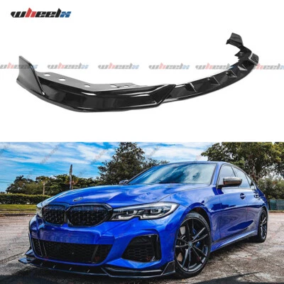 Kit de labios de parachoques delantero negro brillante estilo GT para BMW G20 330i M340i M Sport 2019-20 Foto 1 de 4