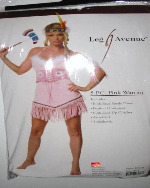 Pink Indian Costume Set Dress Tomahawk Cincher ML Leg Avenue 83110 - Image 1 of 3