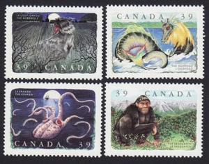 KRAKEN * WEREWOLF * OGOPOGO * SASQUATCH = Canada 1990 #1289-1292 MNH set of 4 - Picture 1 of 1