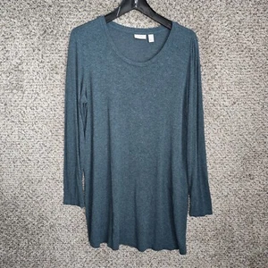 LOGO Lori Goldstein Top Womens MP Petite Medium Blue Space Dye Tunic Ladies - Picture 1 of 7