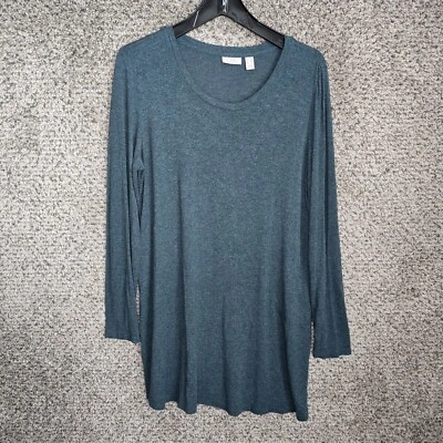 LOGO Lori Goldstein Top Mujer MP Petite Mediano Azul Teñido Espacial Túnica Damas Foto 1 de 4