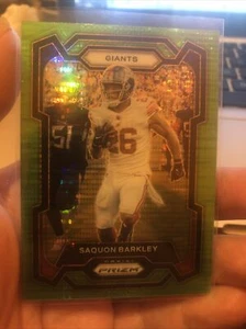 2023 Panini Prizm #225 Saquon Barkley Neon Green Pulsar Giants  - Picture 1 of 4