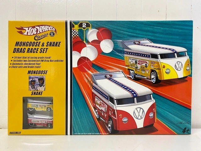 Hot Wheels Classics Mongoose and Snake Volkswagen Drag Bus Race Set Sellado Foto 1 de 4