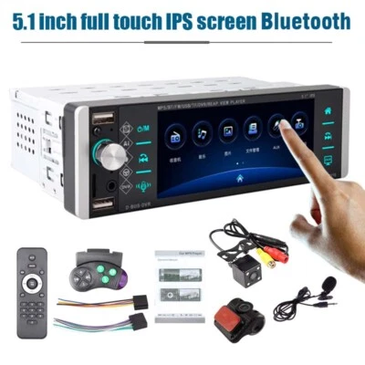 Radio estéreo para automóvil con pantalla táctil única de 1 Din de 5,1" Bluetooth voz inteligente FM/AM/RDS Foto 1 de 4