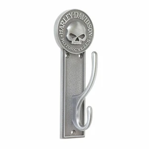 HARLEY DAVIDSON HOOK WILLIE G SKULL LOGO ANTIQUE PEWTER FINISH COAT HOOK - Picture 1 of 1